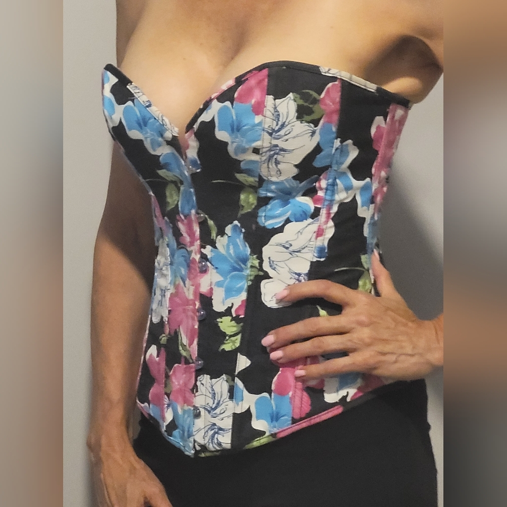 Bustier, with boning, size can be altered with tie ribbon
